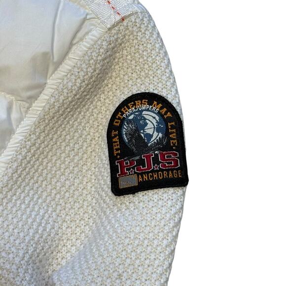 ParaJumpers Knitwear Mixed Media Jacket Cream XS - Picture 5 of 7